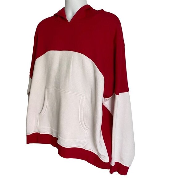 Red Oak Sportswear Mens Pullover Hoodie Sweatshirt with Pocket Red White XL - Picture 4 of 15